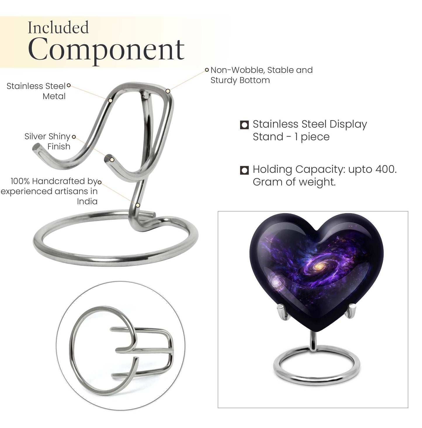 Heart-shaped Galaxy Urn for funeral.