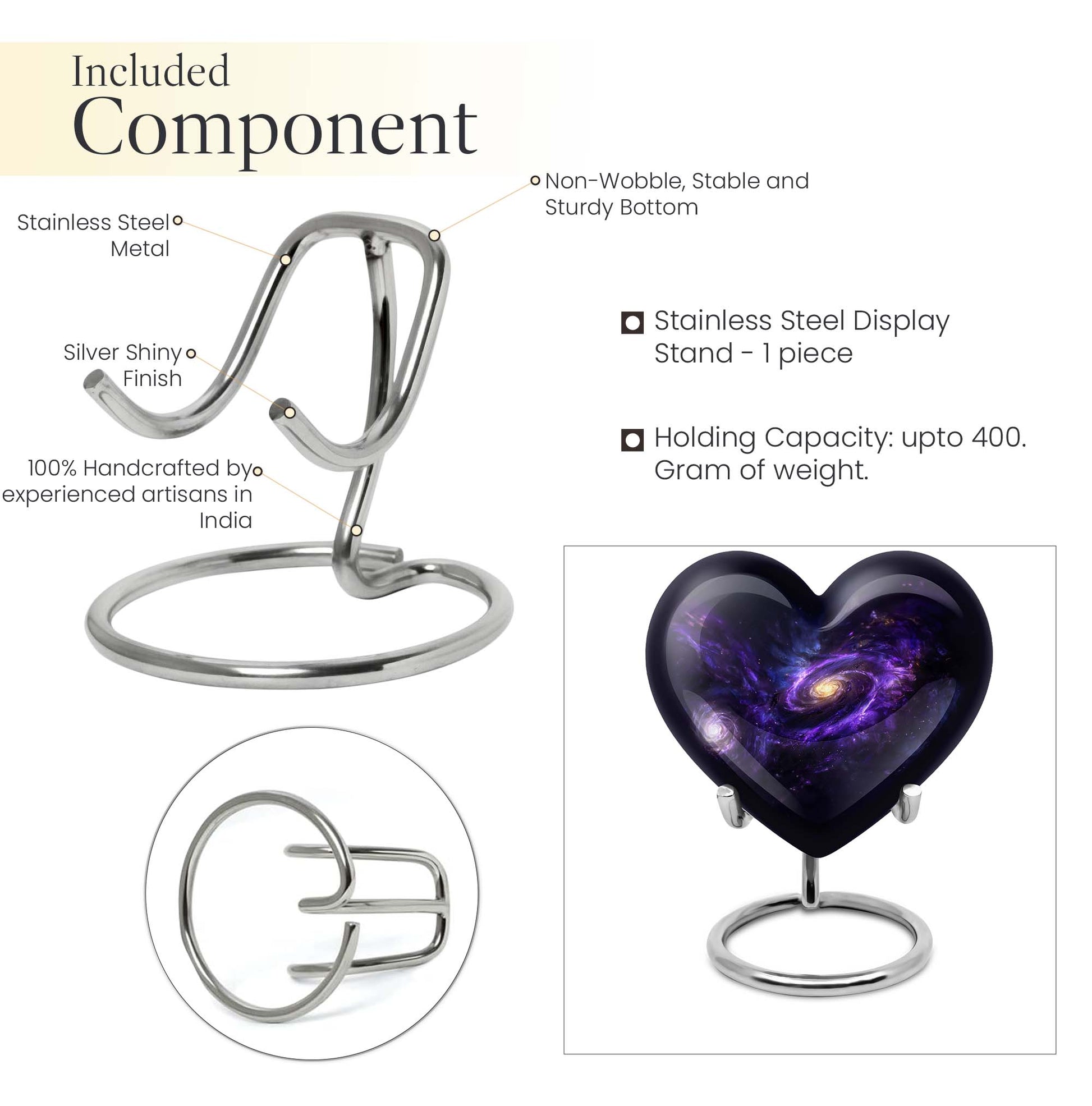 Heart-shaped Galaxy Urn for funeral.