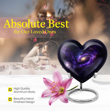 Heart-shaped Galaxy Urn for funeral.