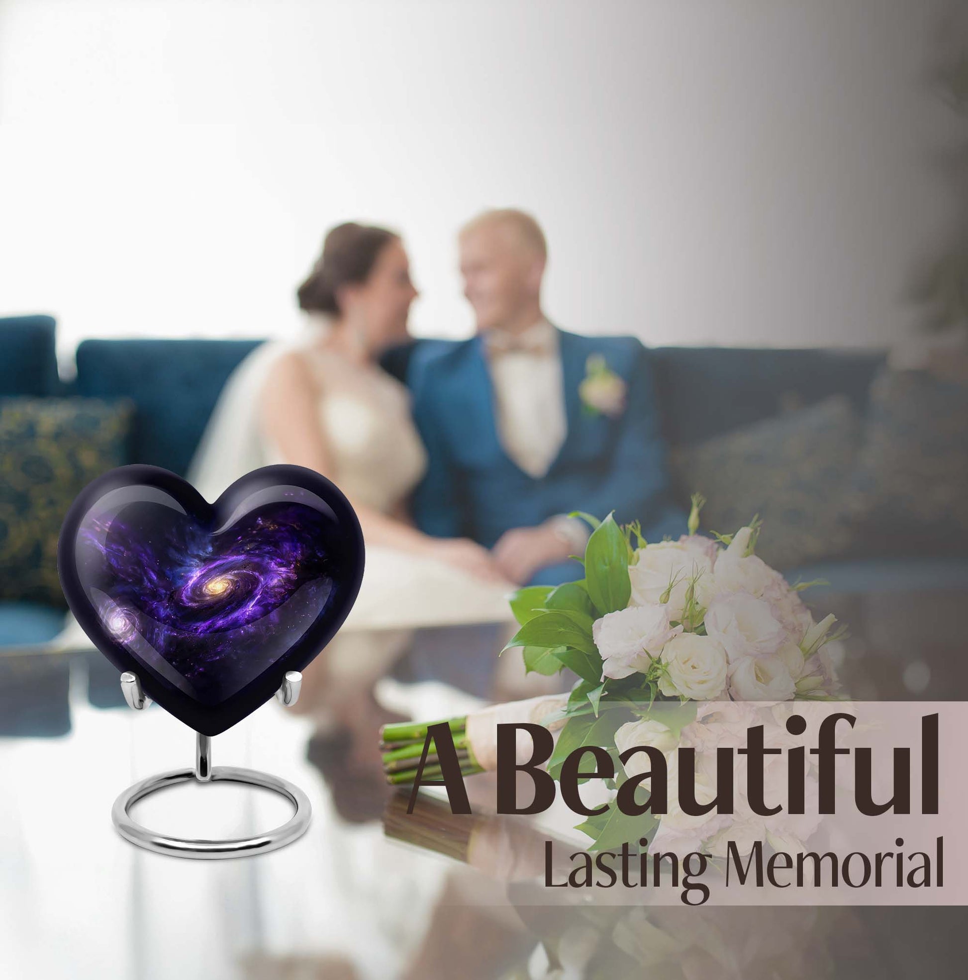 Heart-shaped Galaxy Urn for funeral.