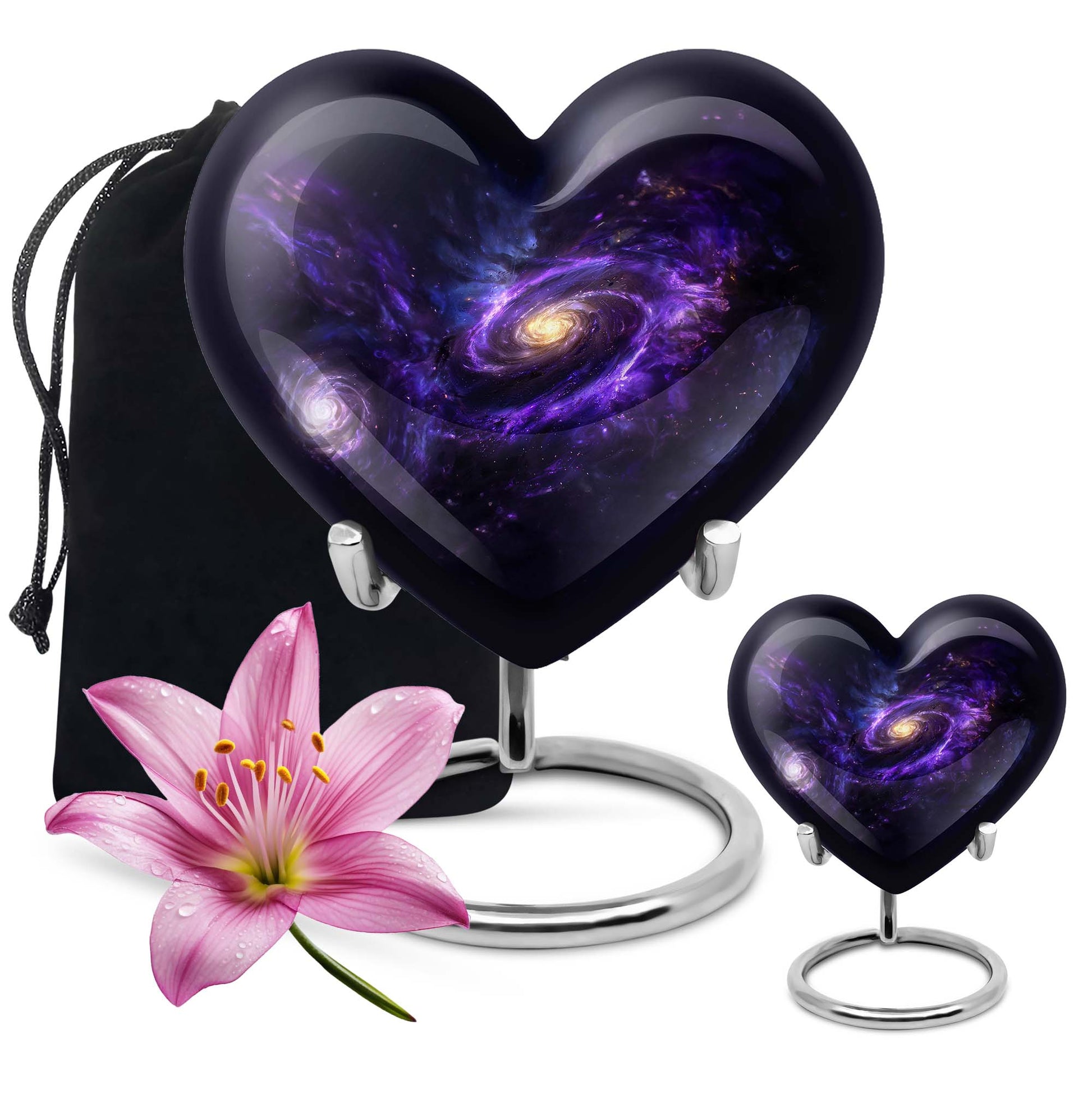 Heart-shaped Galaxy Urn for funeral.