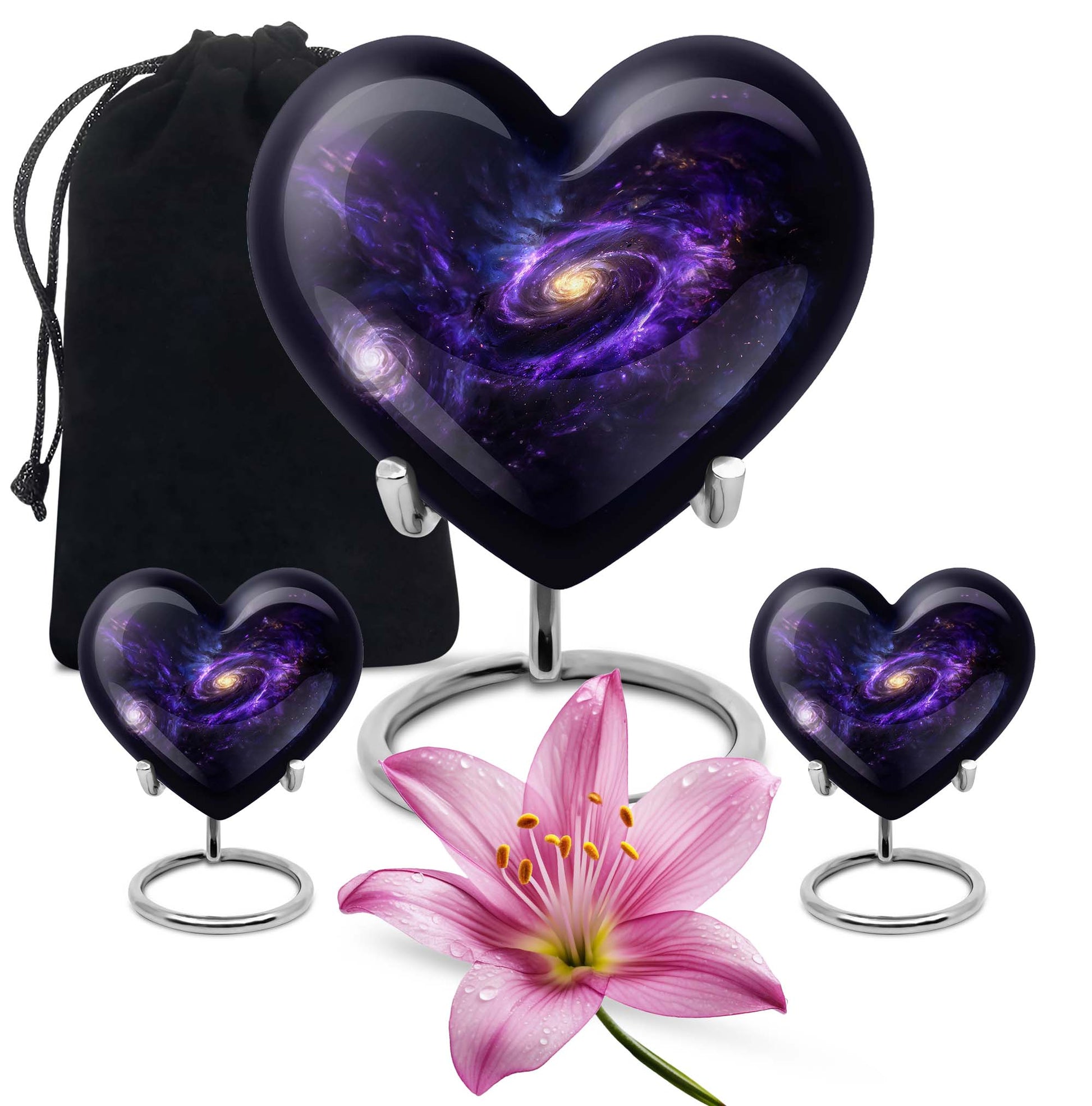 Heart-shaped Galaxy Urn for funeral.