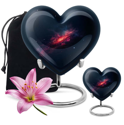 Galaxy Theme Large Urn With 1 Keepsake Urn