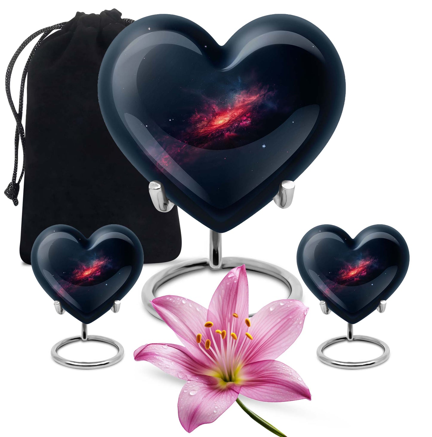 Galaxy Theme Large Urn With 2 Keepsake Urn