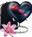 10-inch Galaxy Heart Urn in Purple Meadow theme 