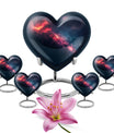 10-inch Galaxy Heart Urn in Purple Meadow theme 