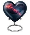 10-inch Galaxy Heart Urn in Purple Meadow theme 