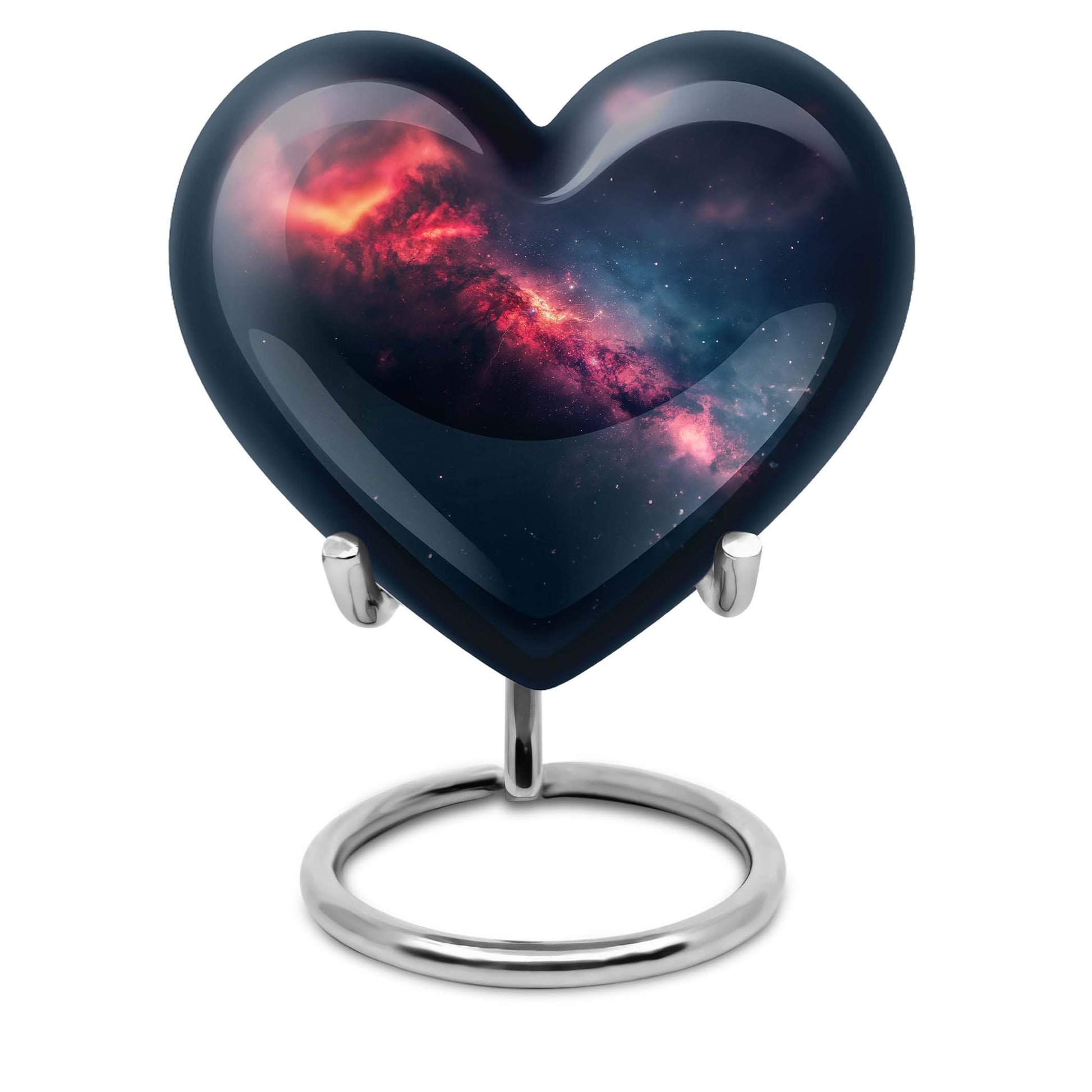 10-inch Galaxy Heart Urn in Purple Meadow theme 