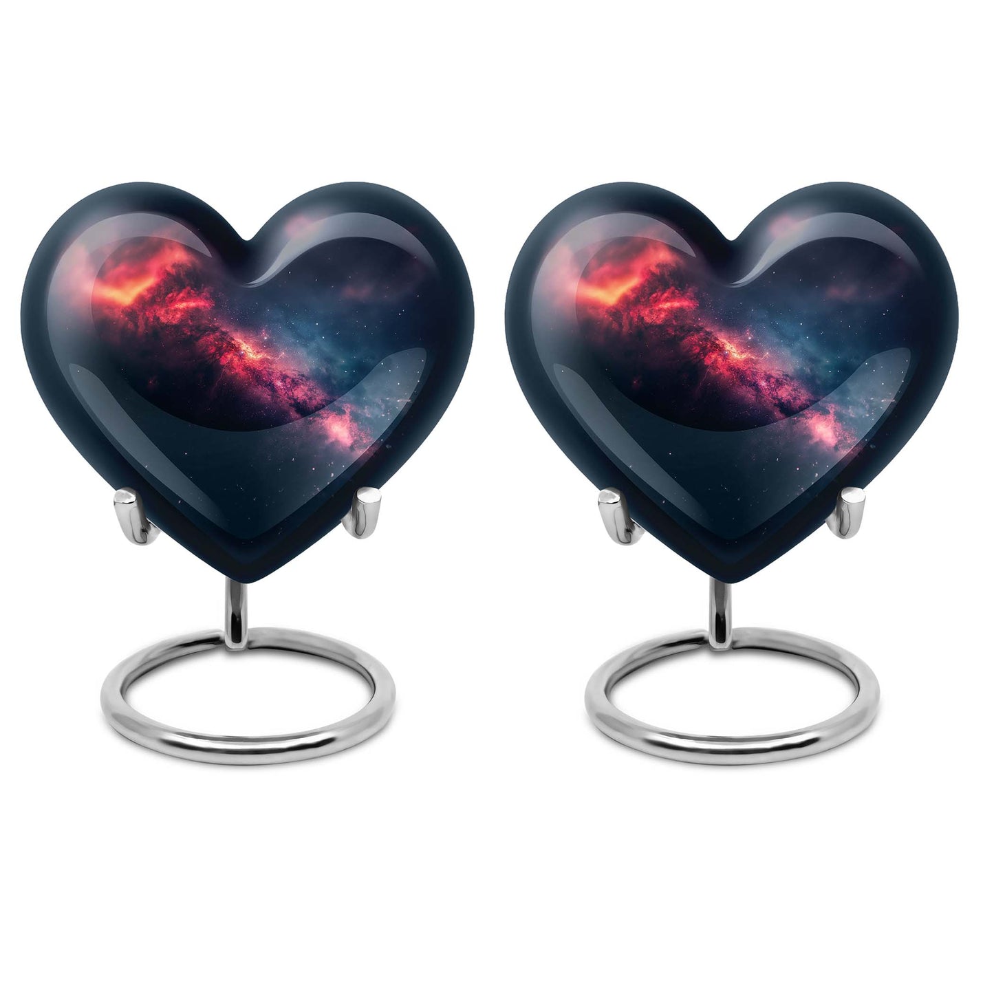10-inch Galaxy Heart Urn in Purple Meadow theme 