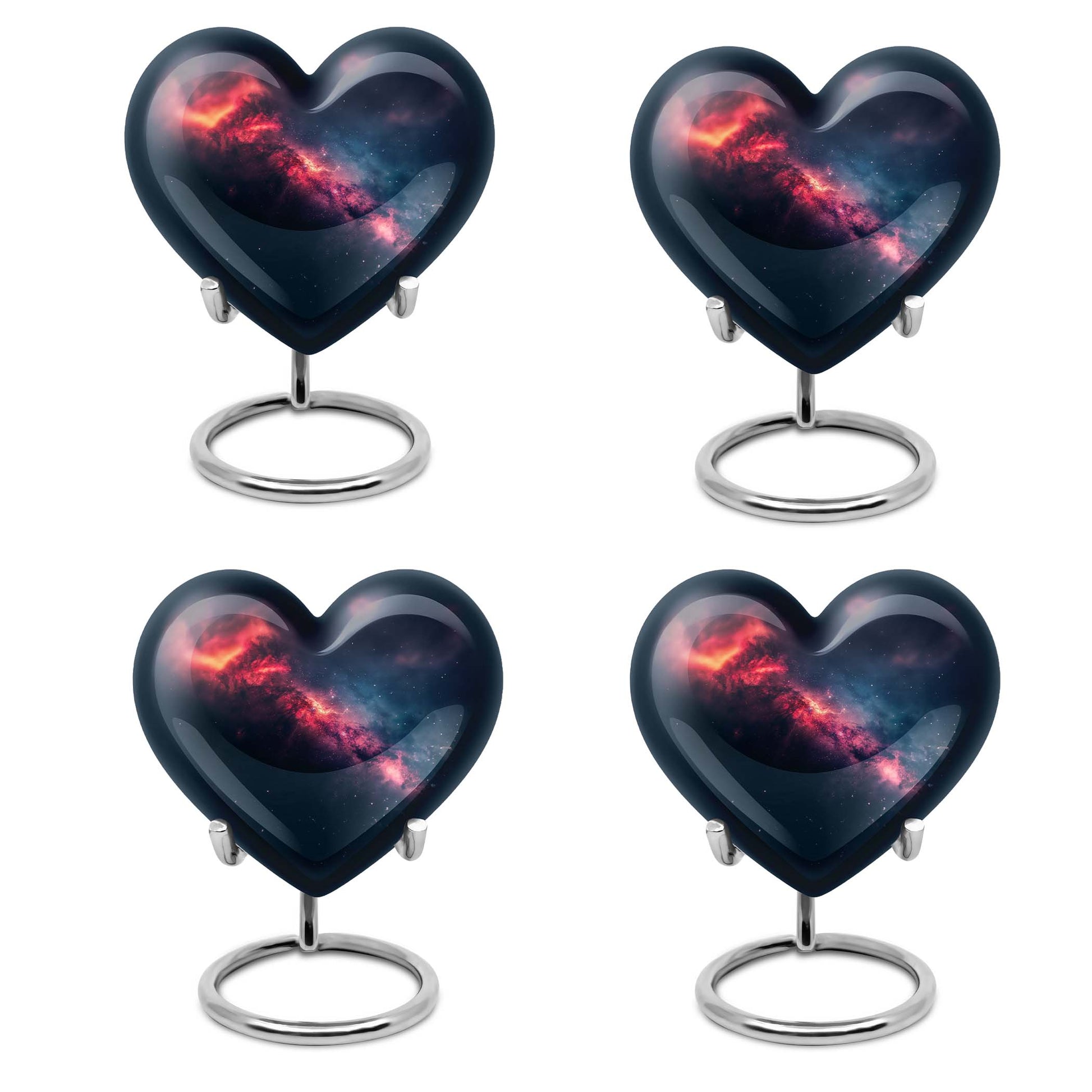 10-inch Galaxy Heart Urn in Purple Meadow theme 