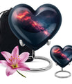 10-inch Galaxy Heart Urn in Purple Meadow theme 