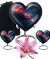 10-inch Galaxy Heart Urn in Purple Meadow theme 