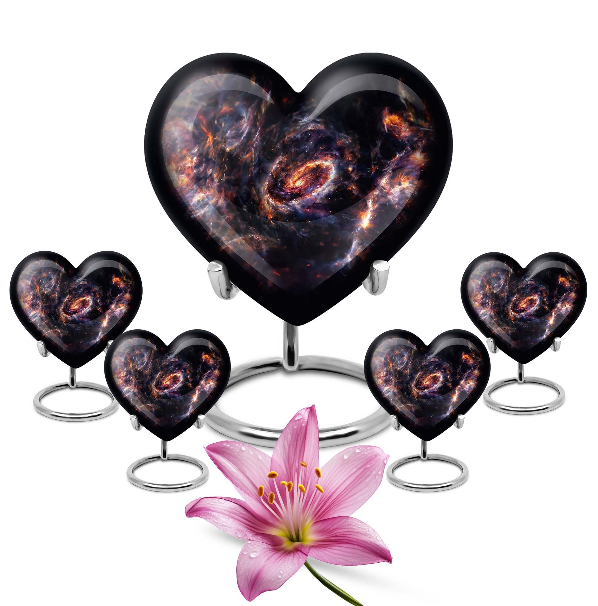 galaxy heart urn for adult female ashes