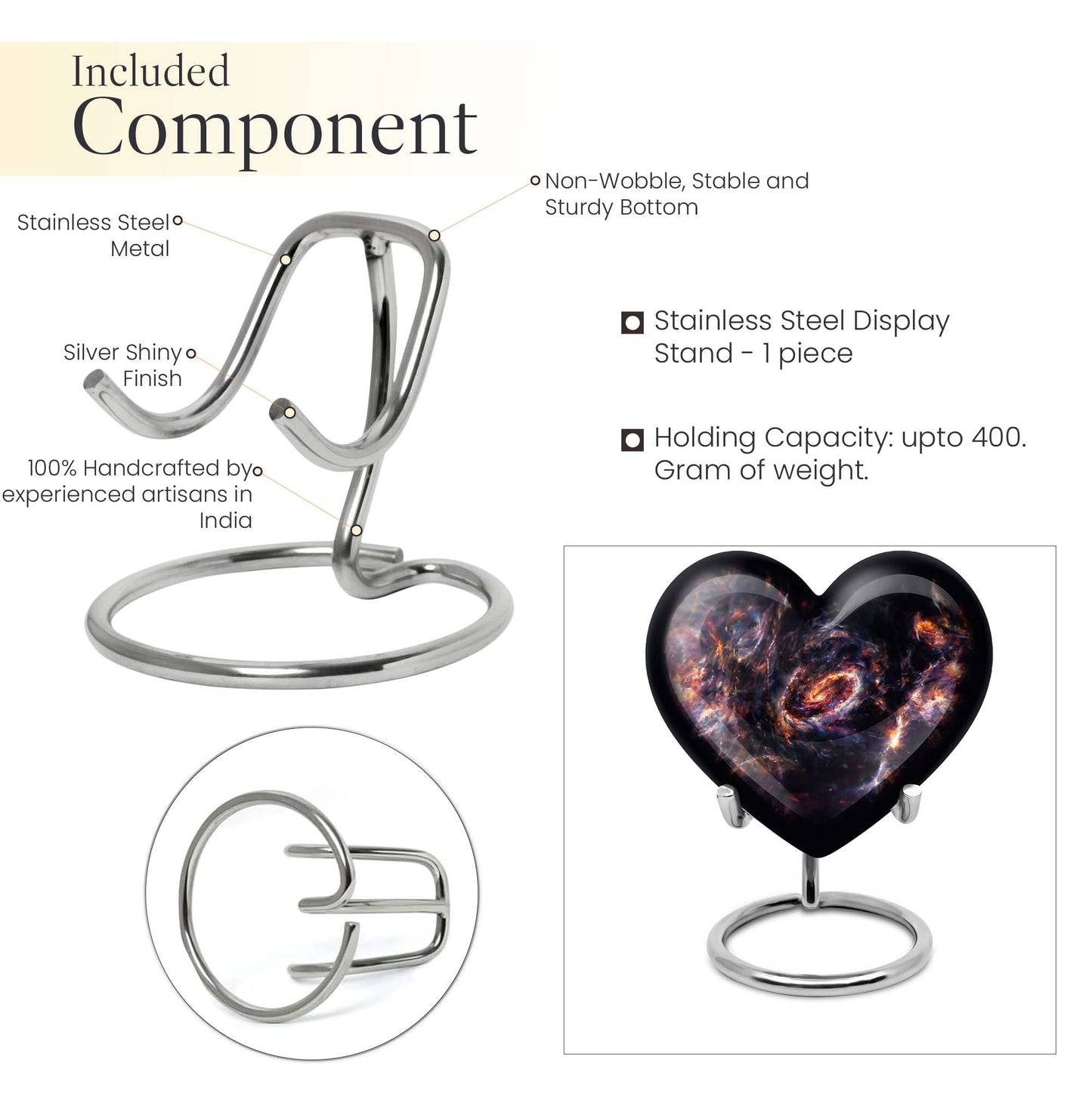 galaxy heart urn for adult female ashes
