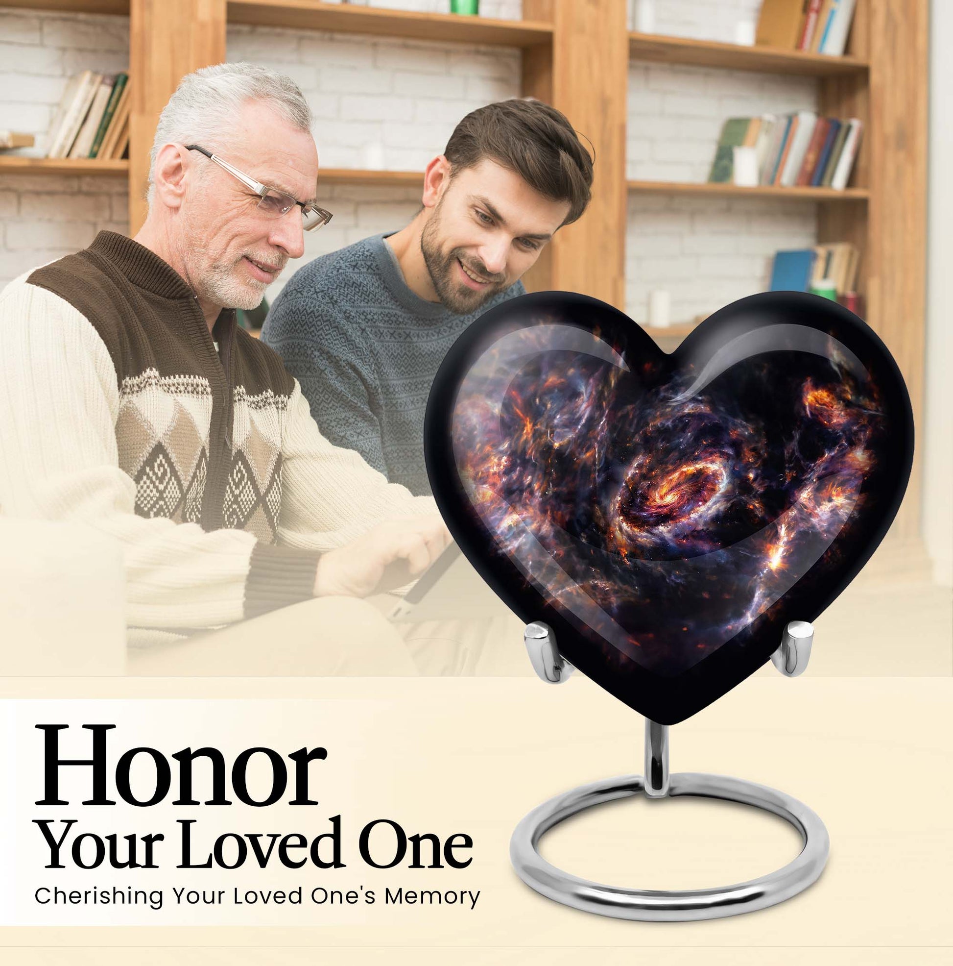 galaxy heart urn for adult female ashes