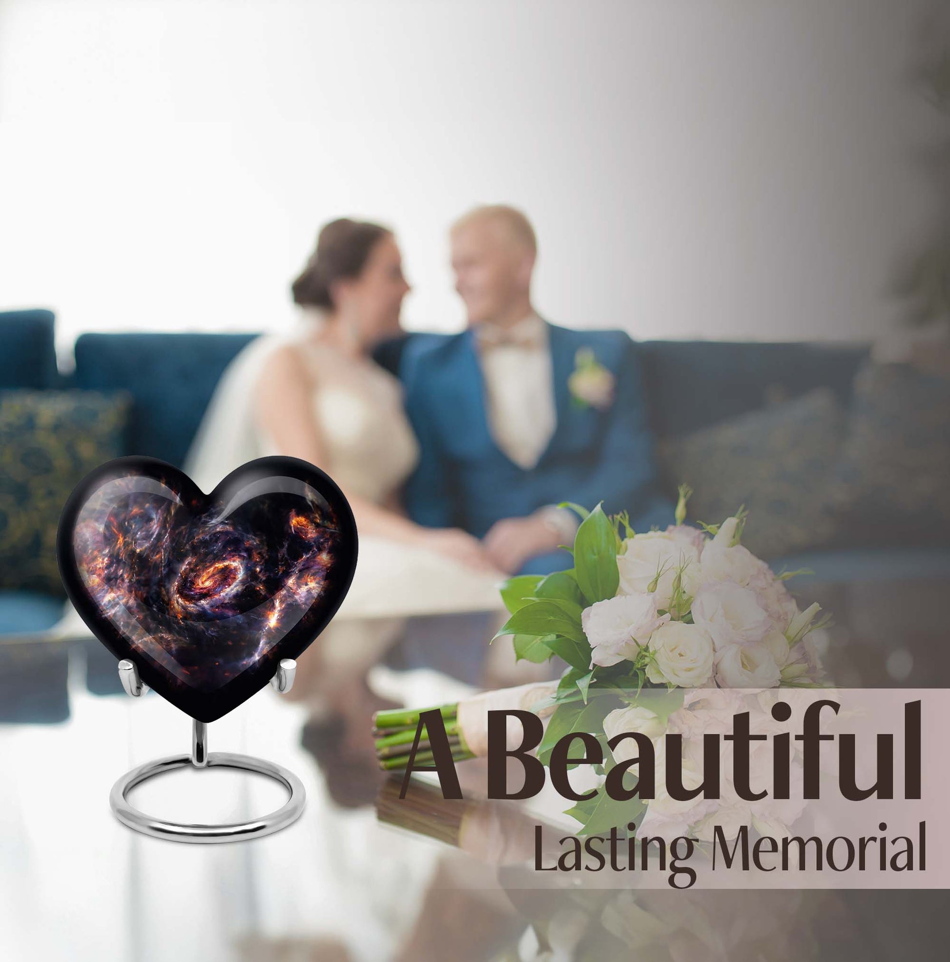 galaxy heart urn for adult female ashes