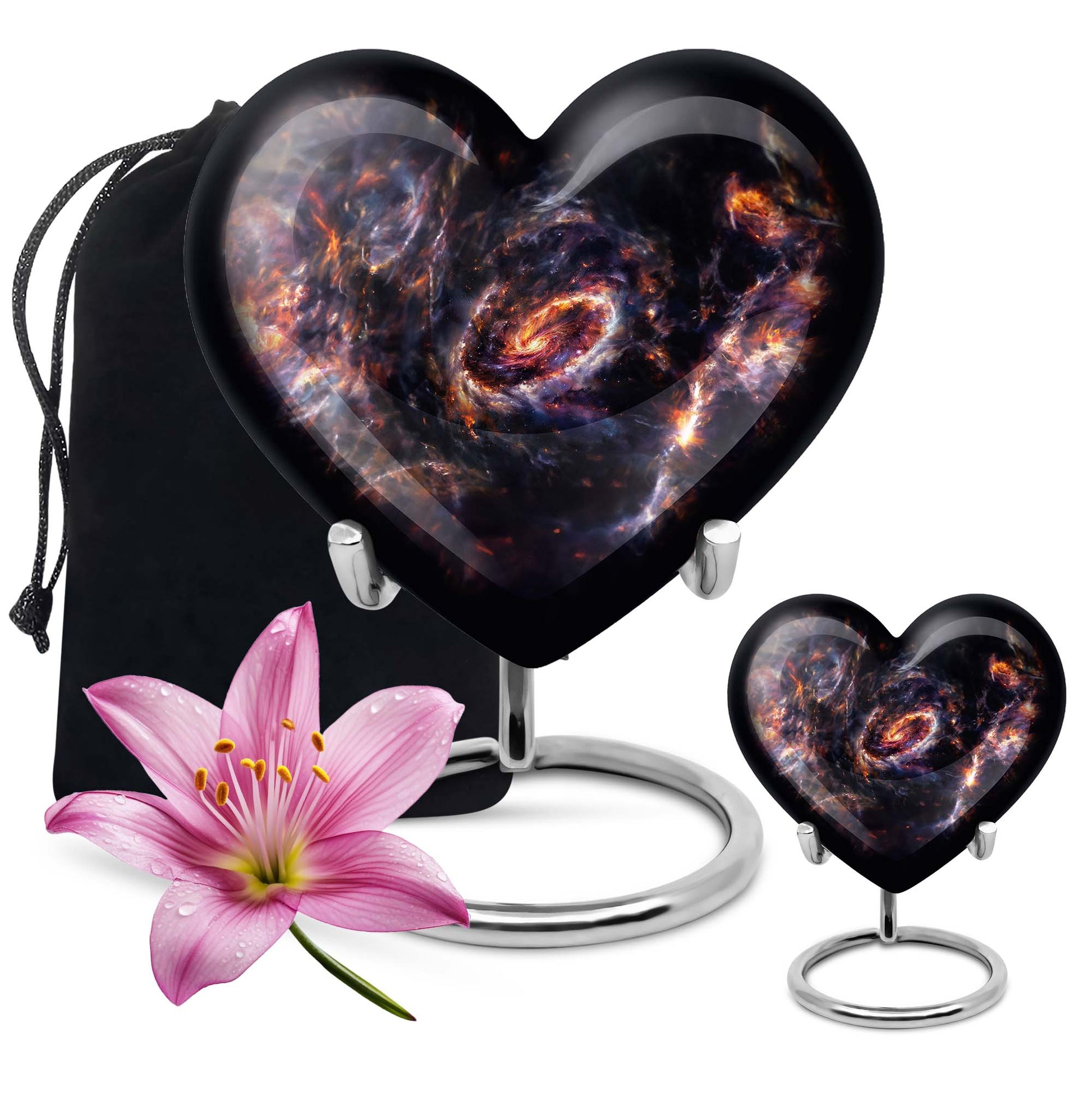 galaxy heart urn for adult female ashes