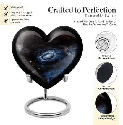Galaxy Heart Urn in Purple Meadow theme