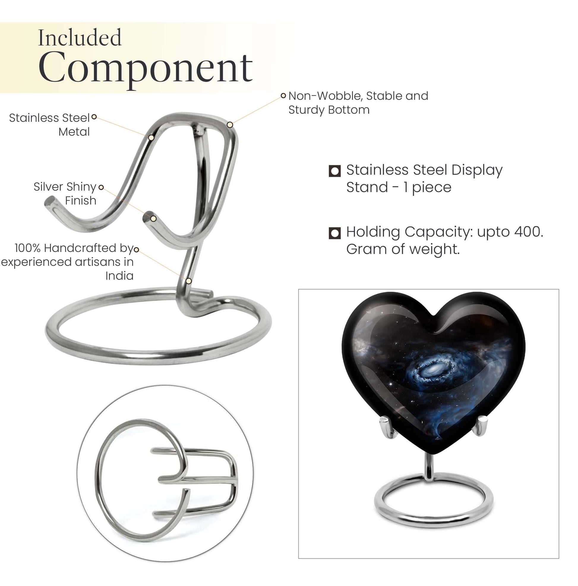 Galaxy Heart Urn in Purple Meadow theme