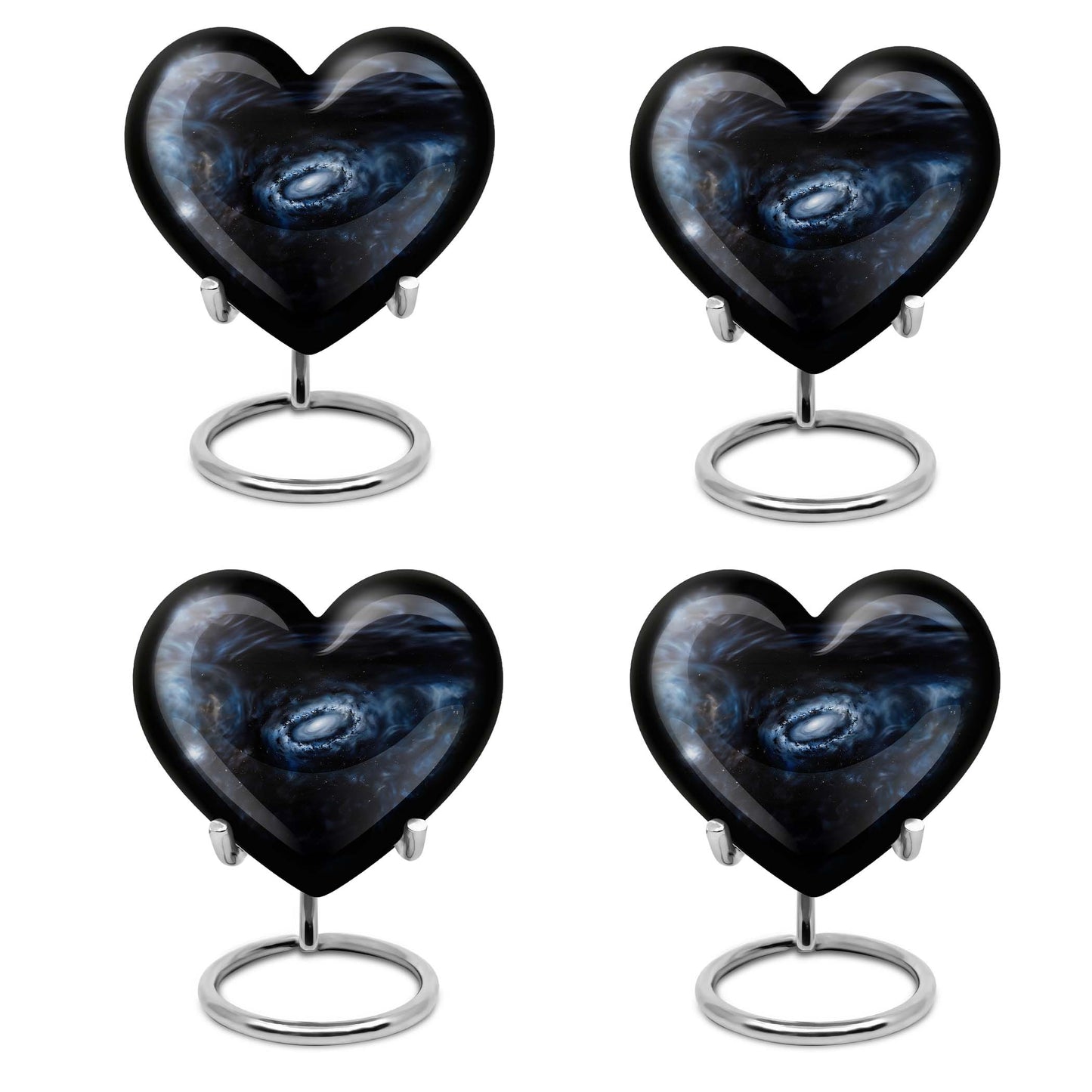 10-inch Glaaxy Heart Urn for cremation ashes in Purple Meadow theme
