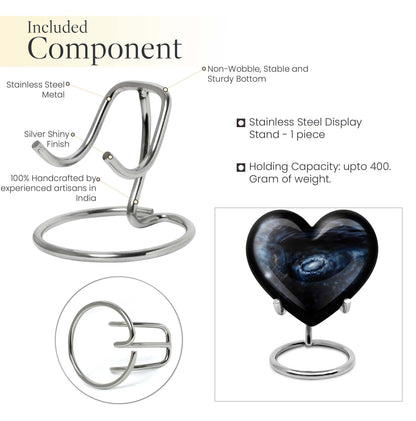 10-inch Glaaxy Heart Urn for cremation ashes in Purple Meadow theme