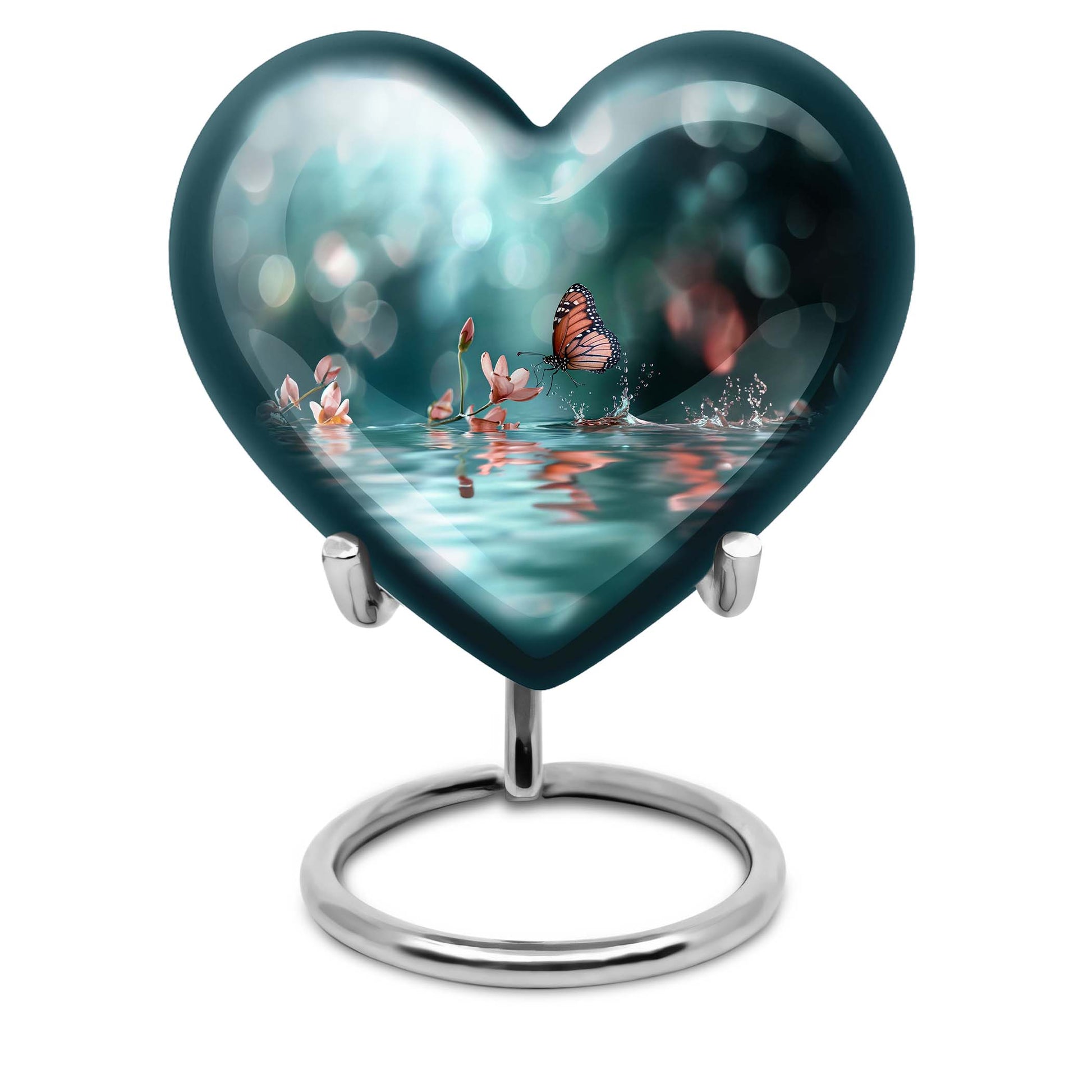  meadow heart-shaped butterfly urn for human ashes, 