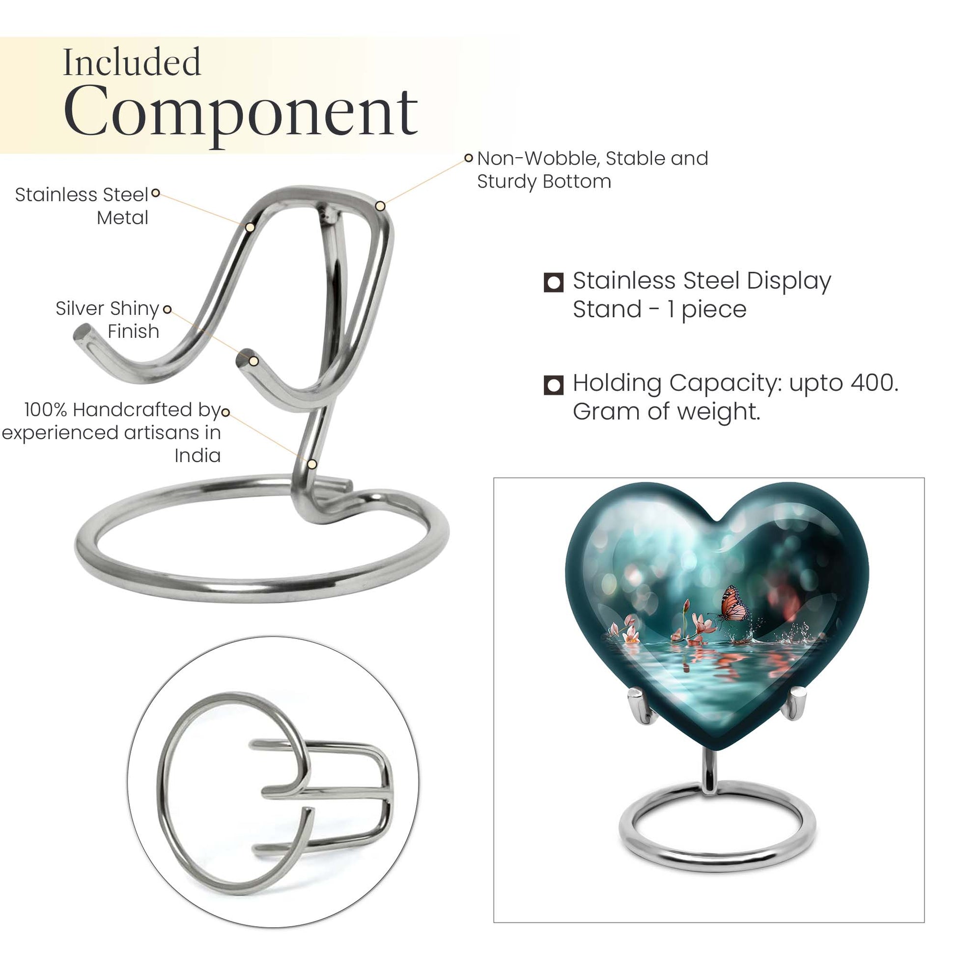  meadow heart-shaped butterfly urn for human ashes, 