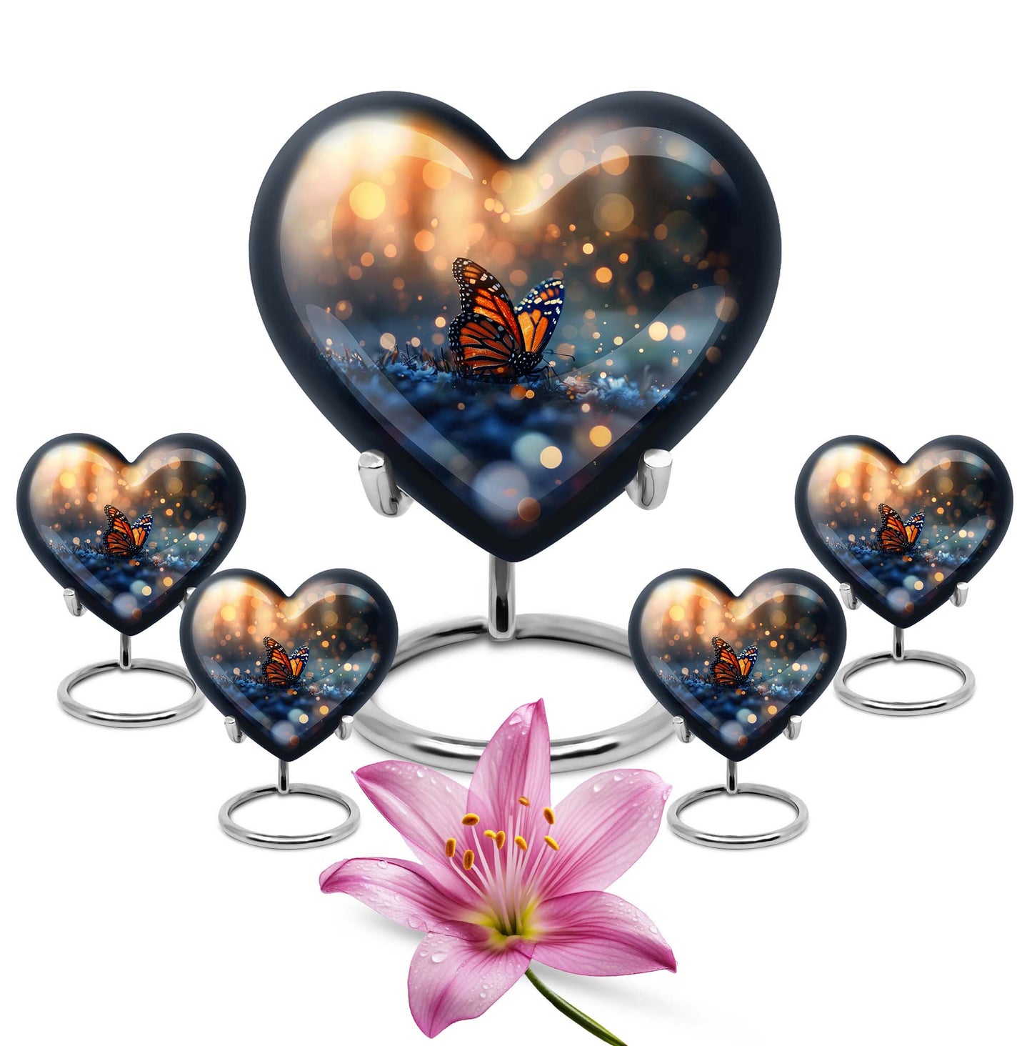 Heart-shaped Butterfly Urn