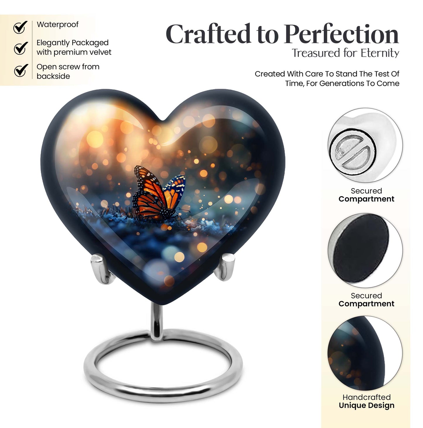 Heart-shaped Butterfly Urn