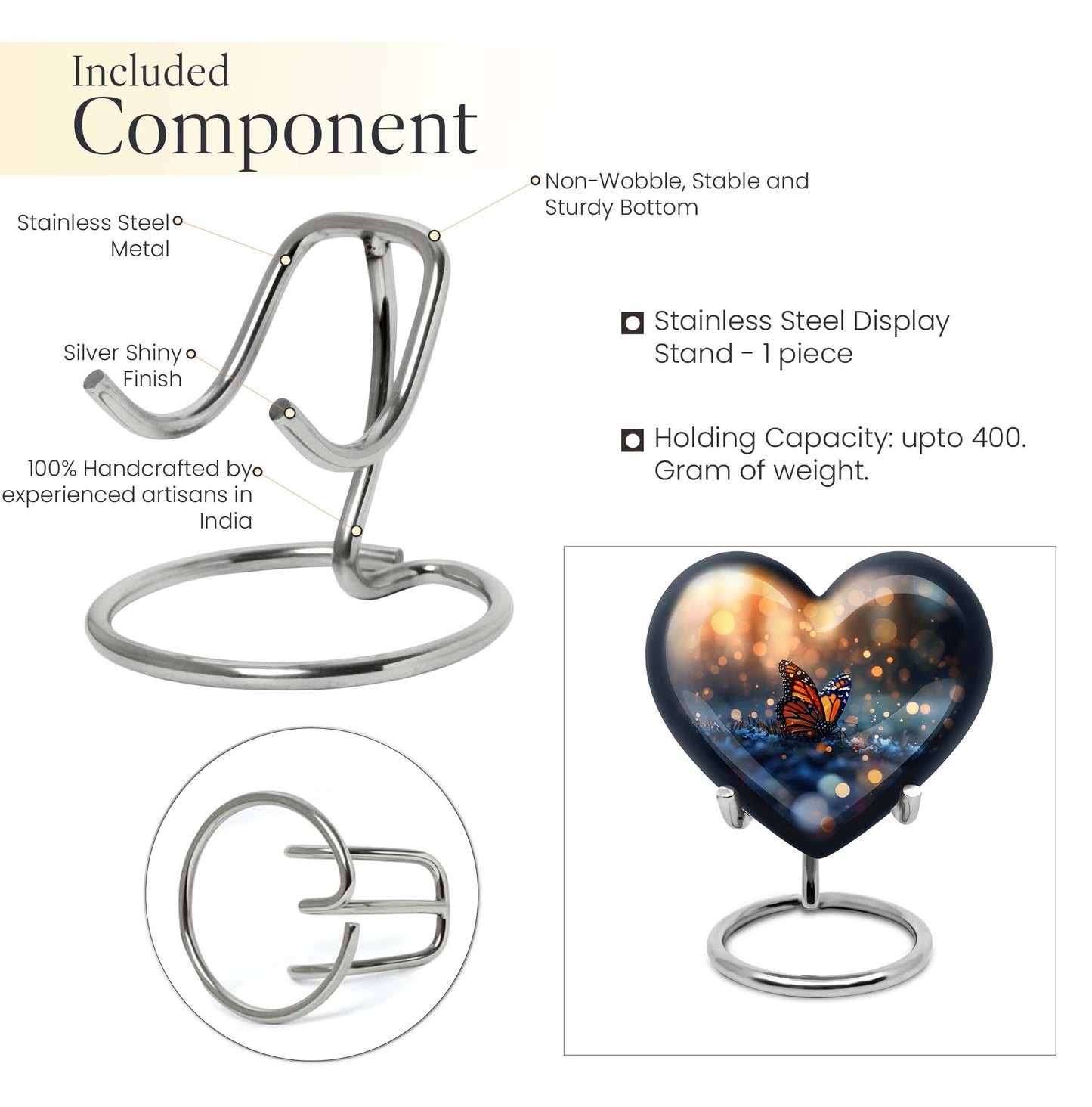 Heart-shaped Butterfly Urn