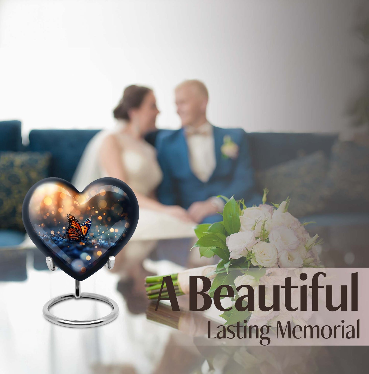 Heart-shaped Butterfly Urn