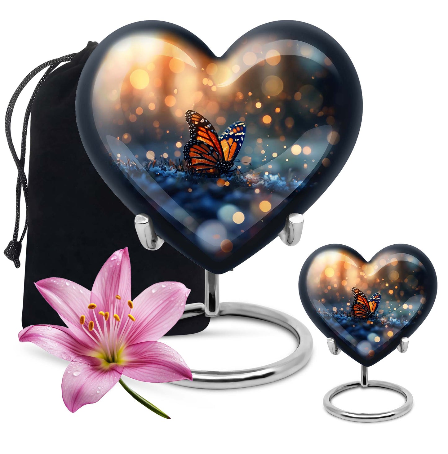 Heart-shaped Butterfly Urn