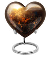 10-inch butterfly urn with wolf howling heart design for adult ashes containment