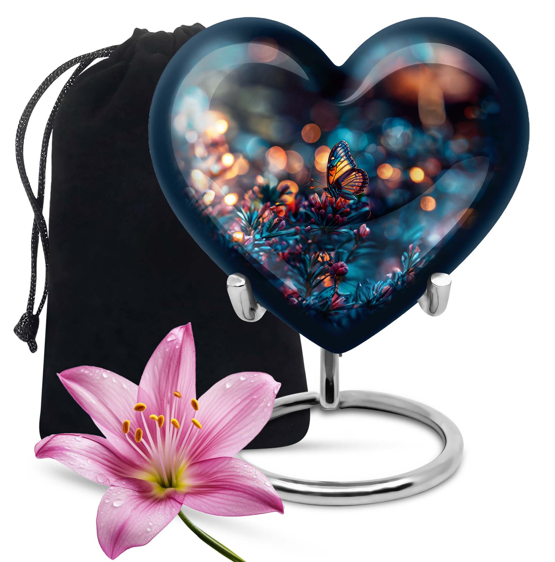 butterfly urn heart-shaped 