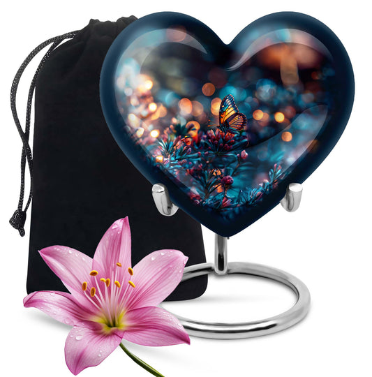 butterfly urn heart-shaped 
