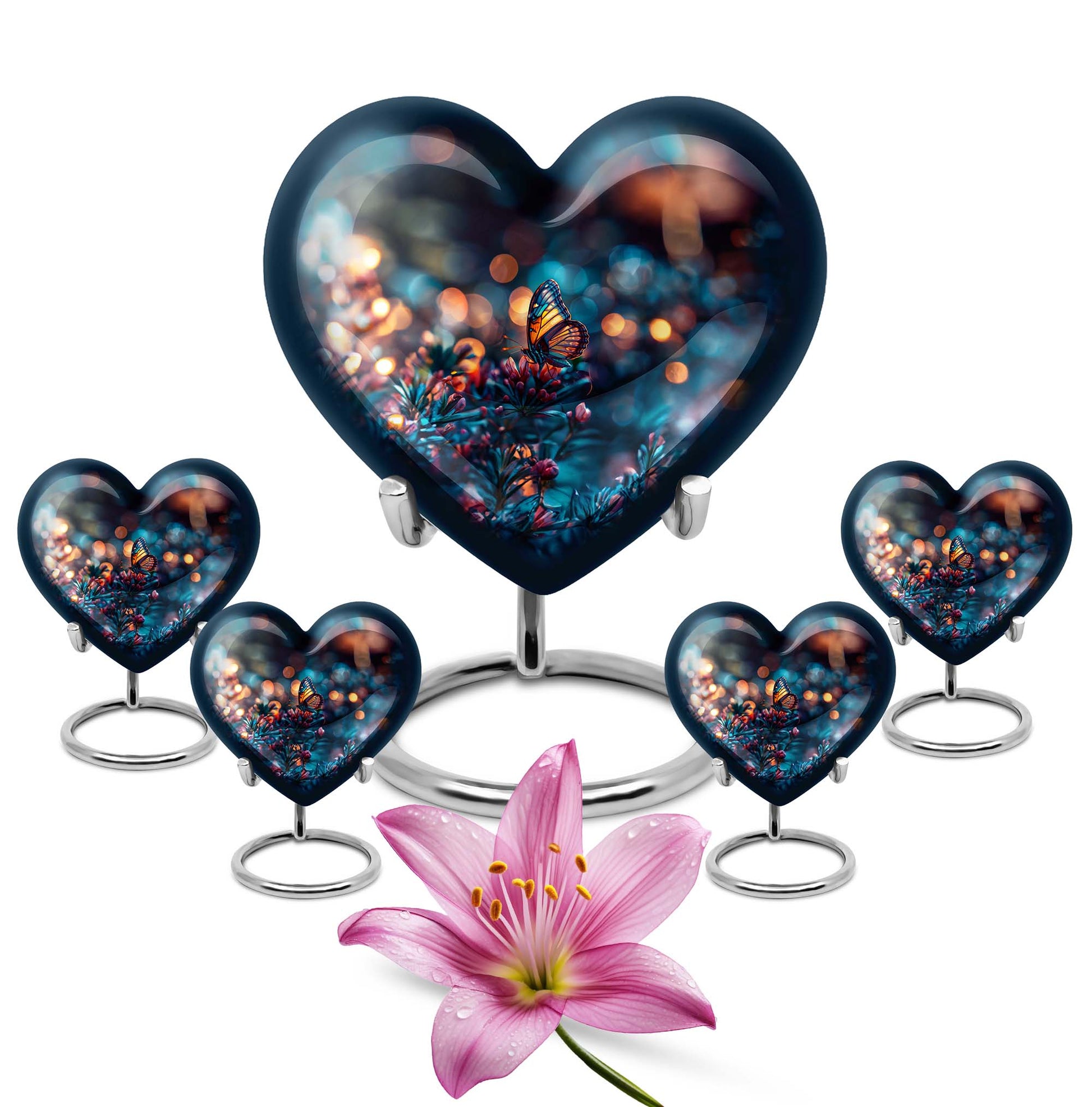butterfly urn heart-shaped 