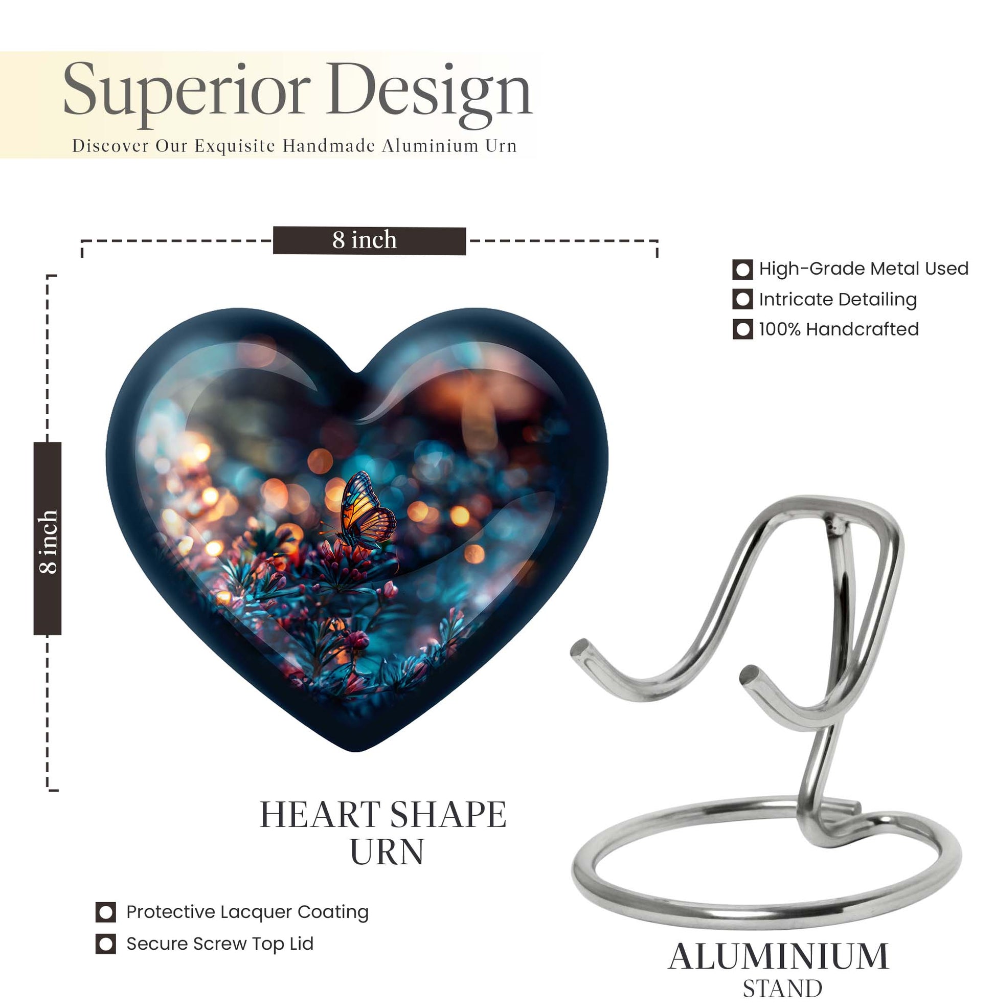 butterfly urn heart-shaped 