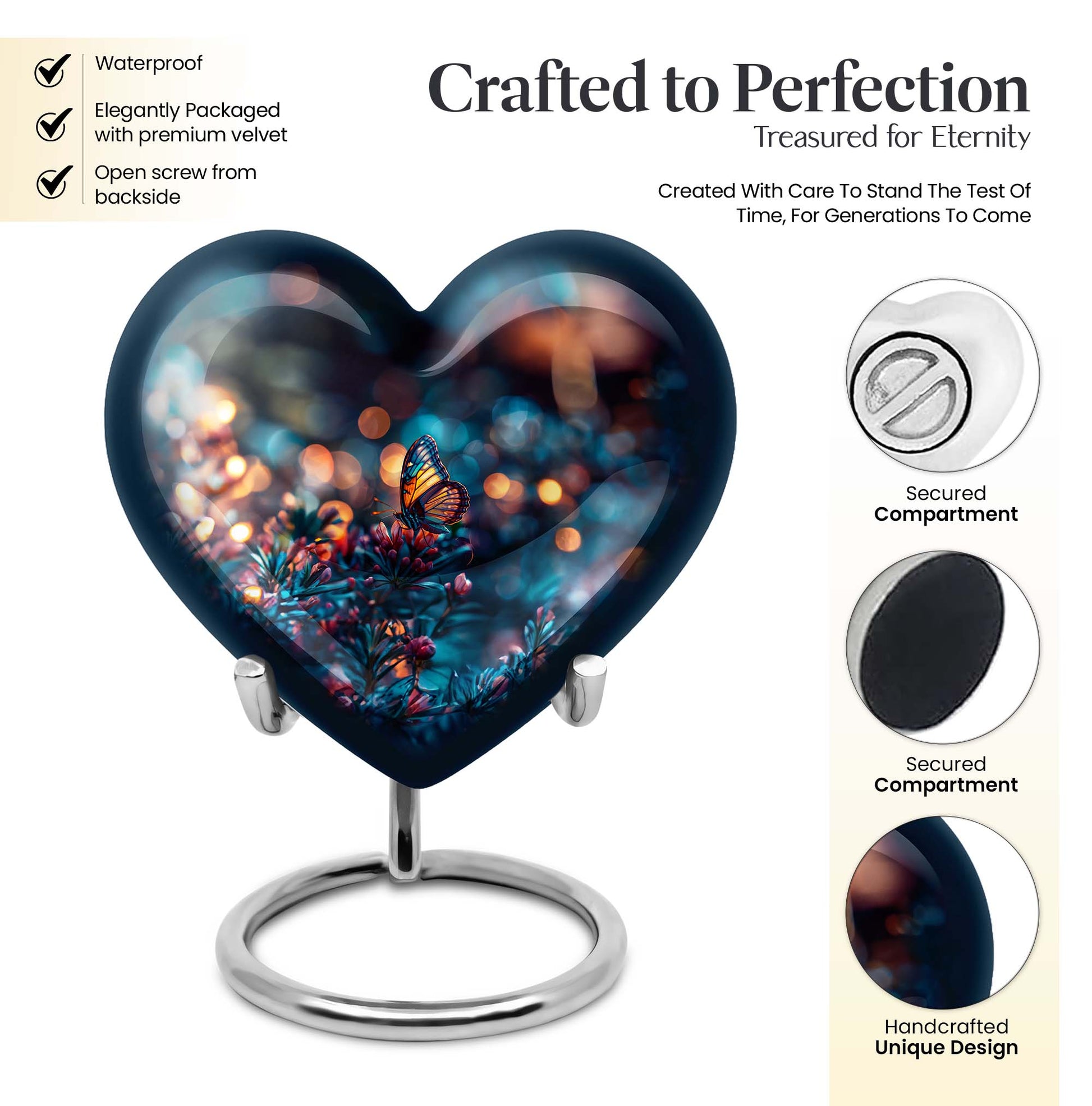 butterfly urn heart-shaped 