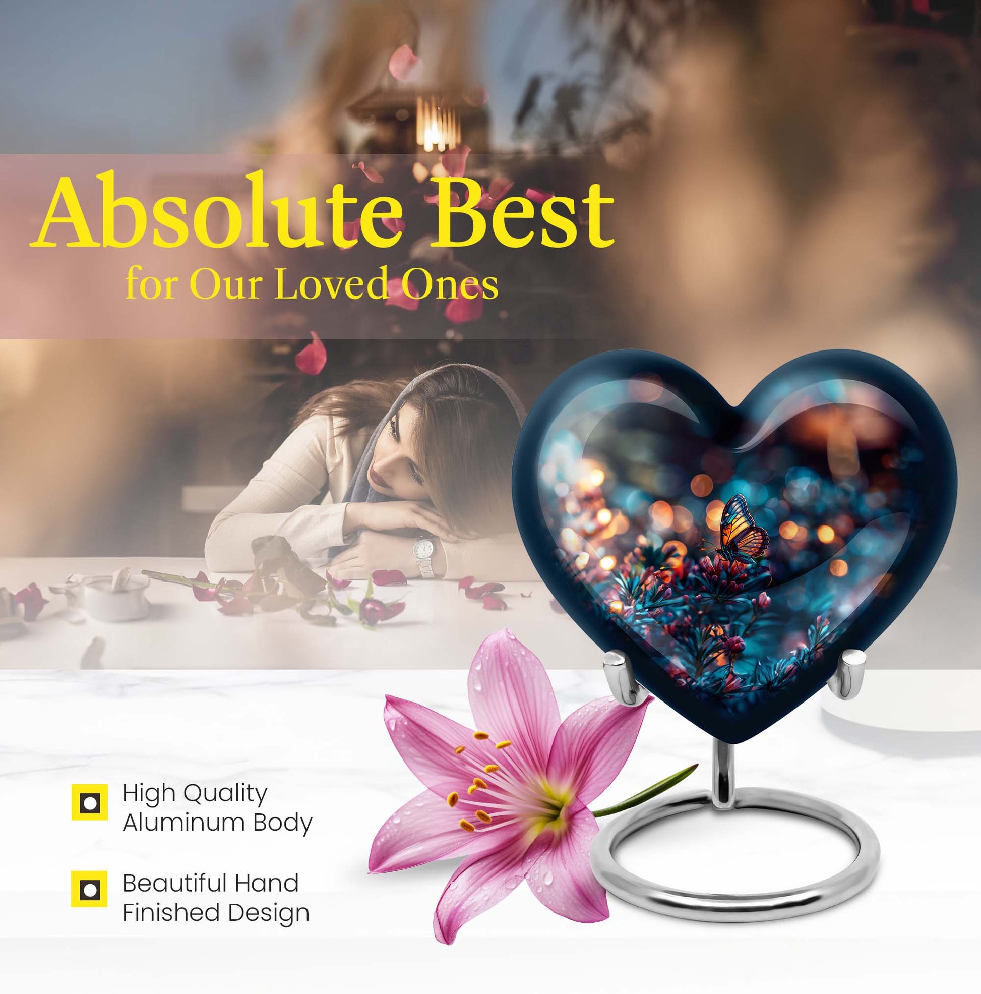 butterfly urn heart-shaped 