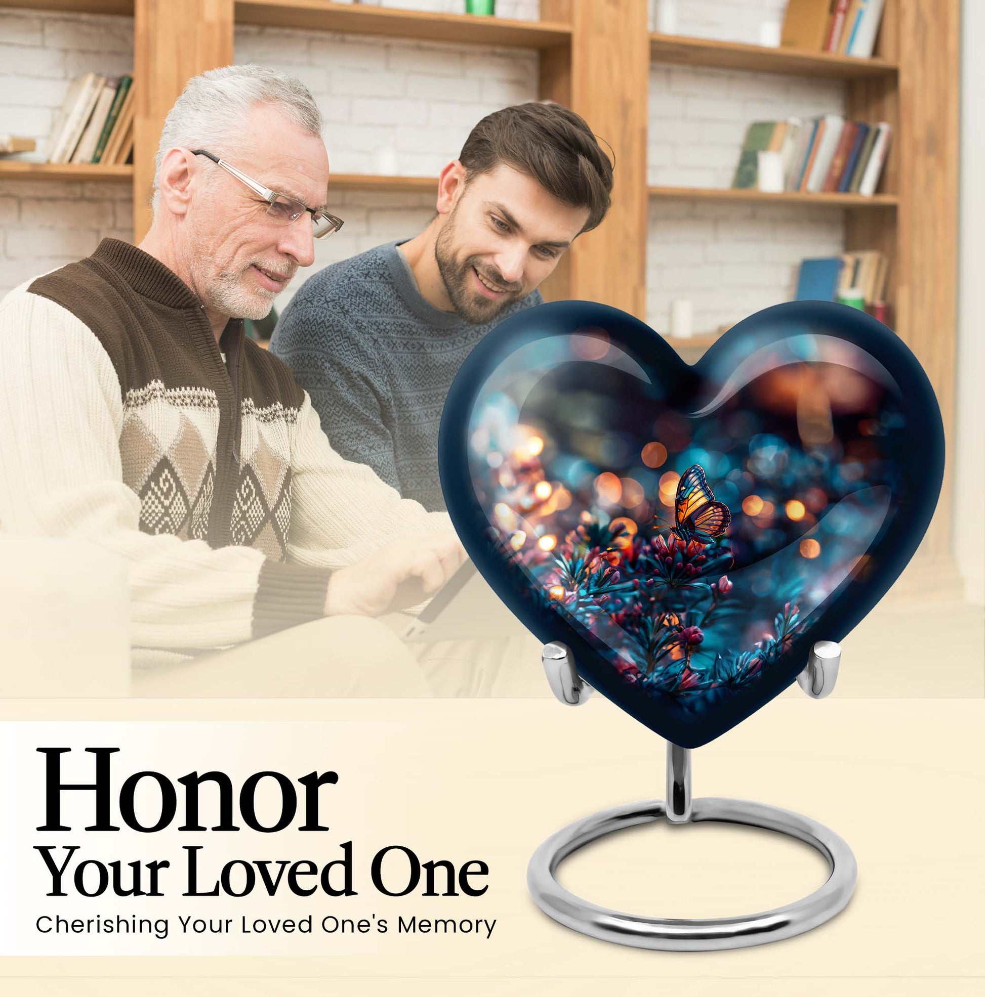 butterfly urn heart-shaped 