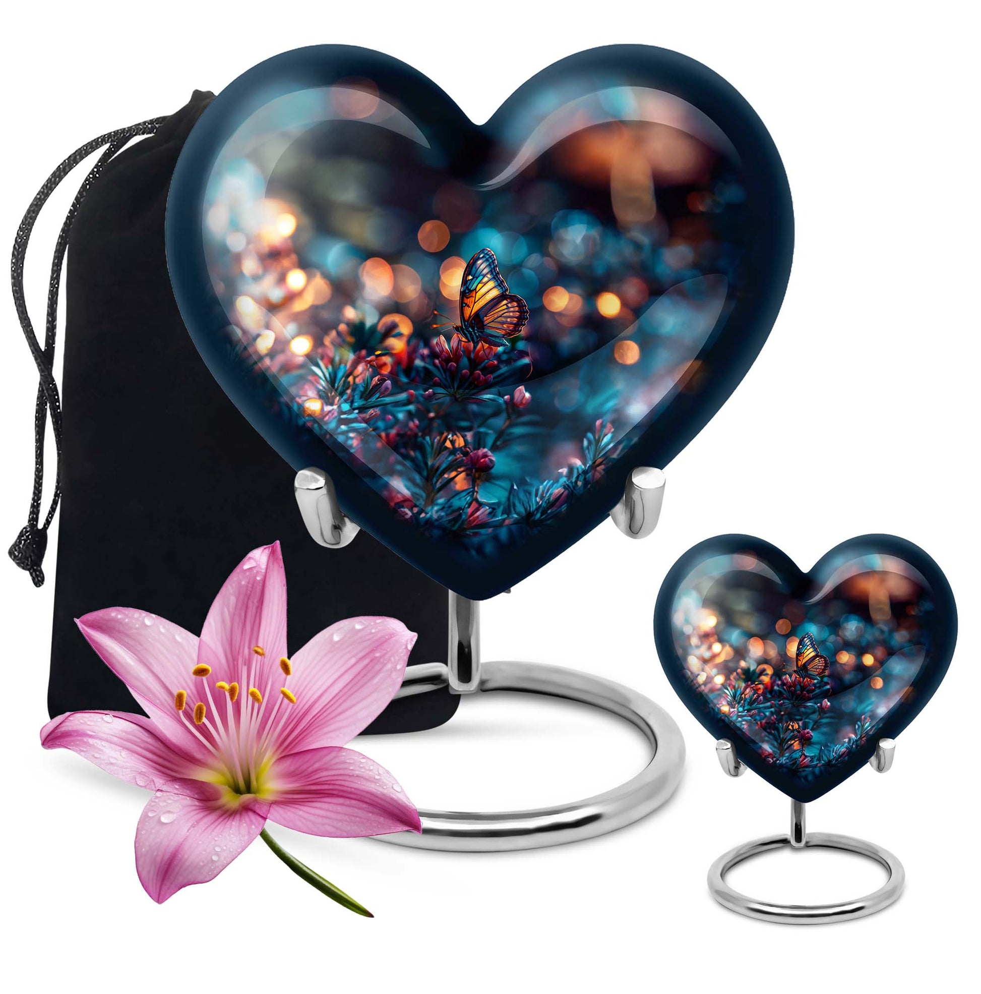 butterfly urn heart-shaped 