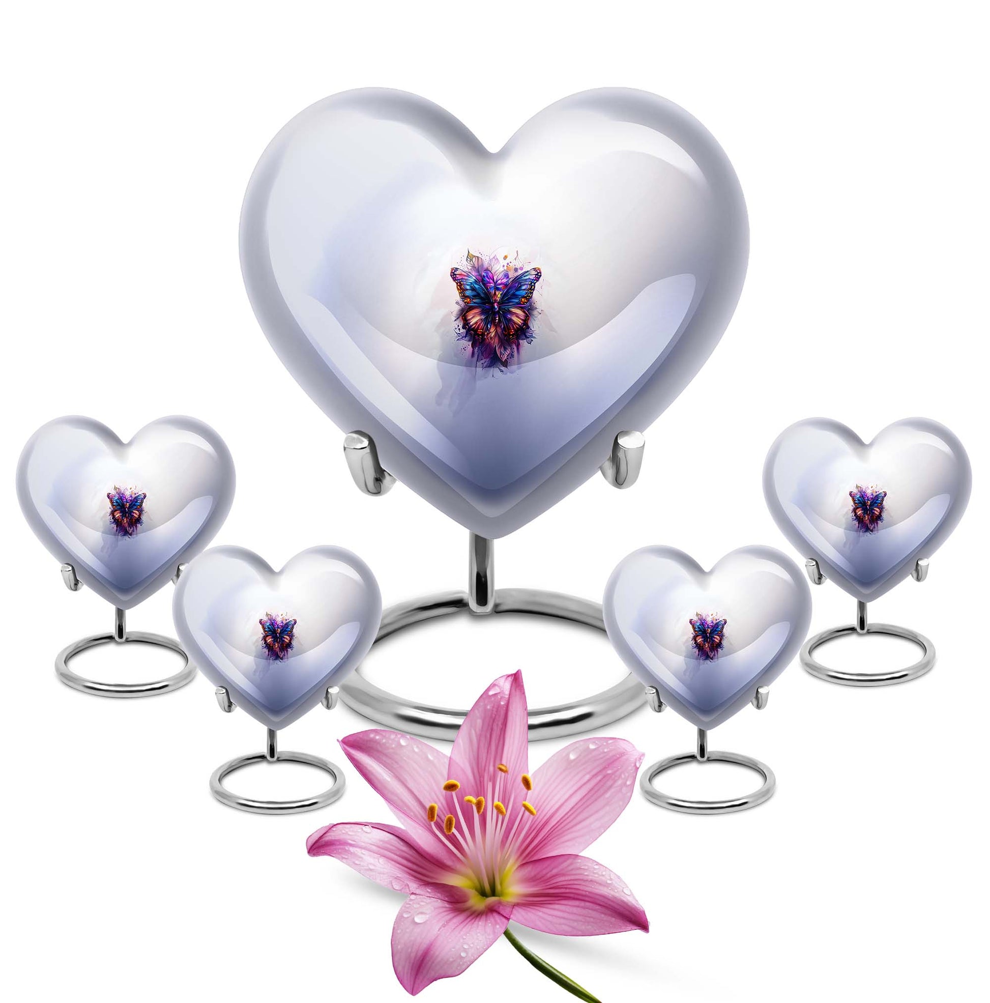 butterfly heart urn