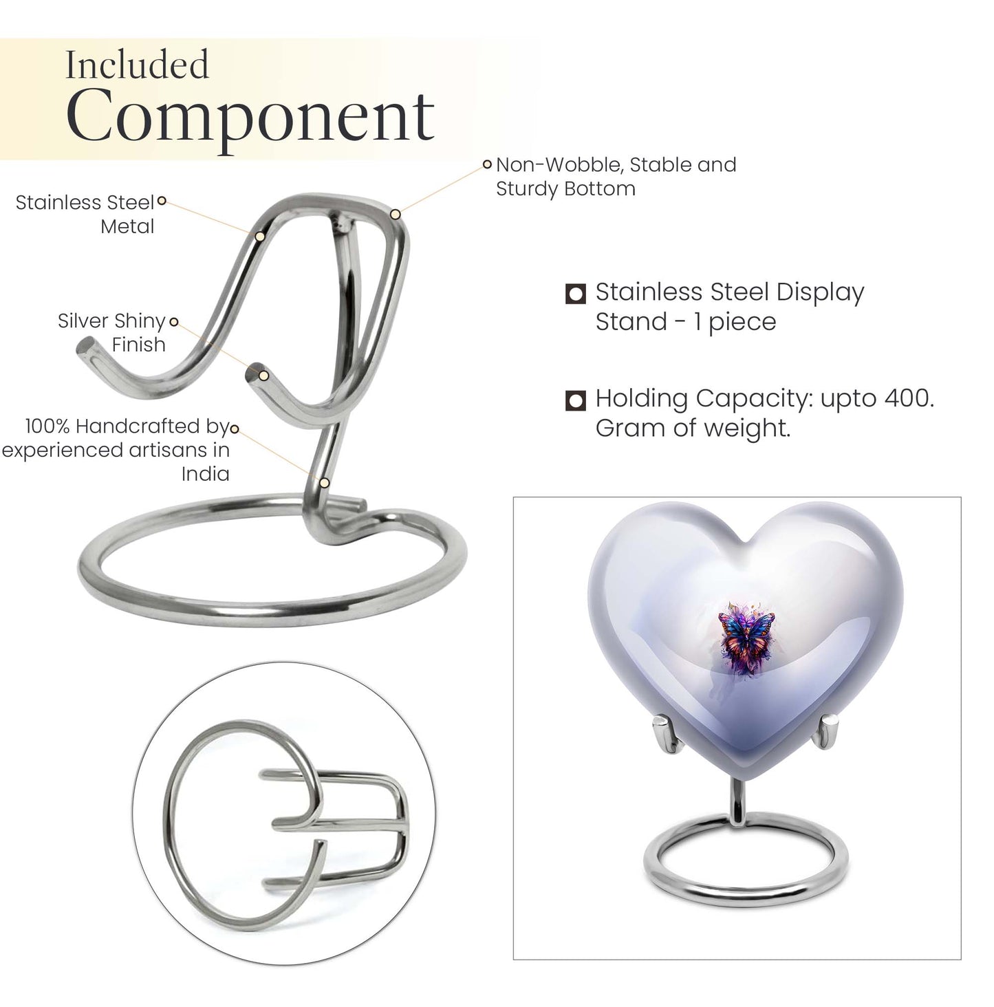butterfly heart urn