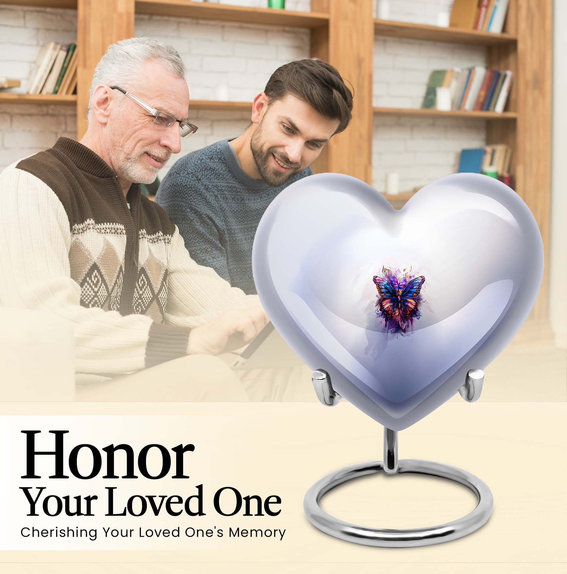 butterfly heart urn