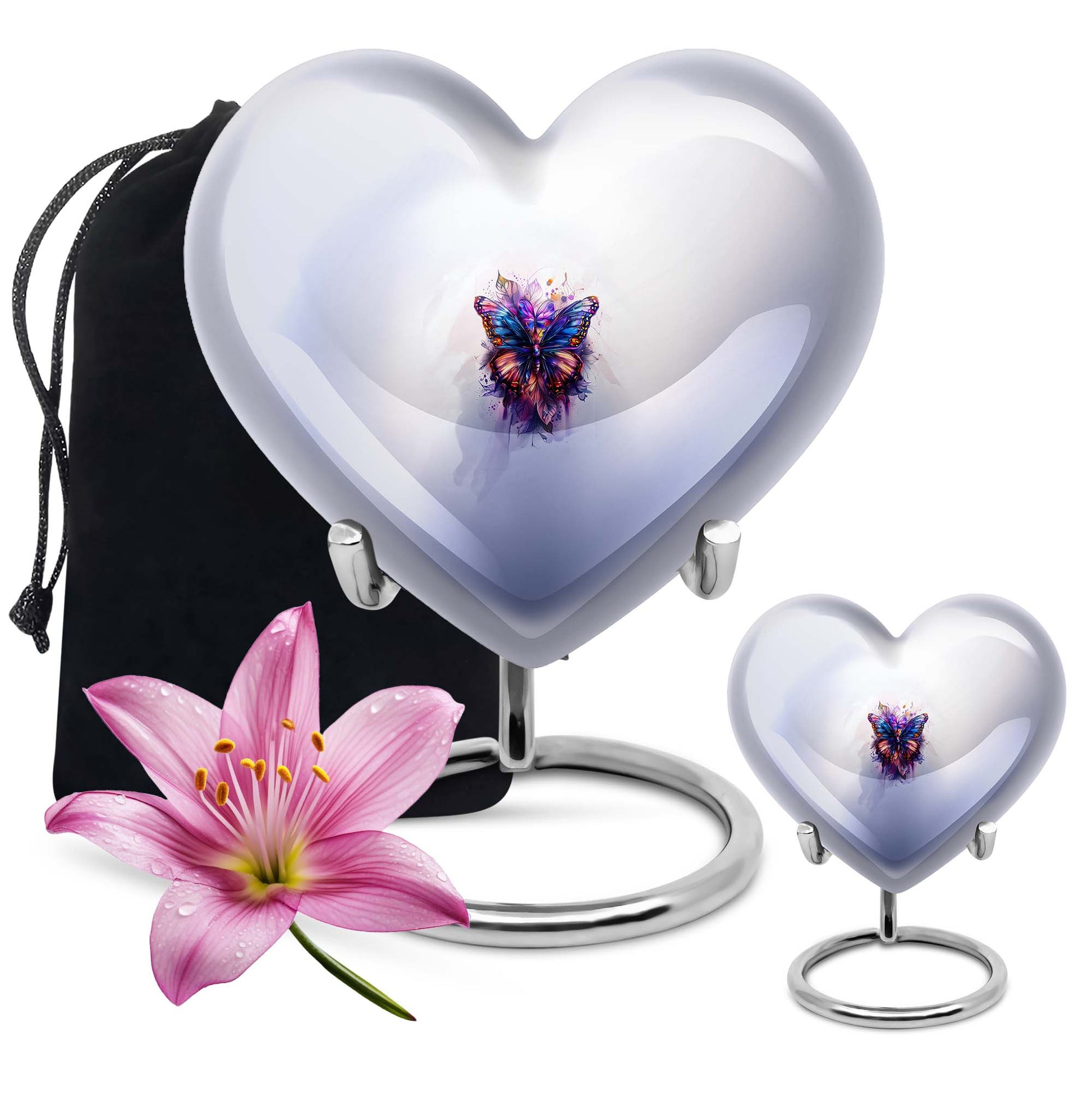 butterfly heart urn