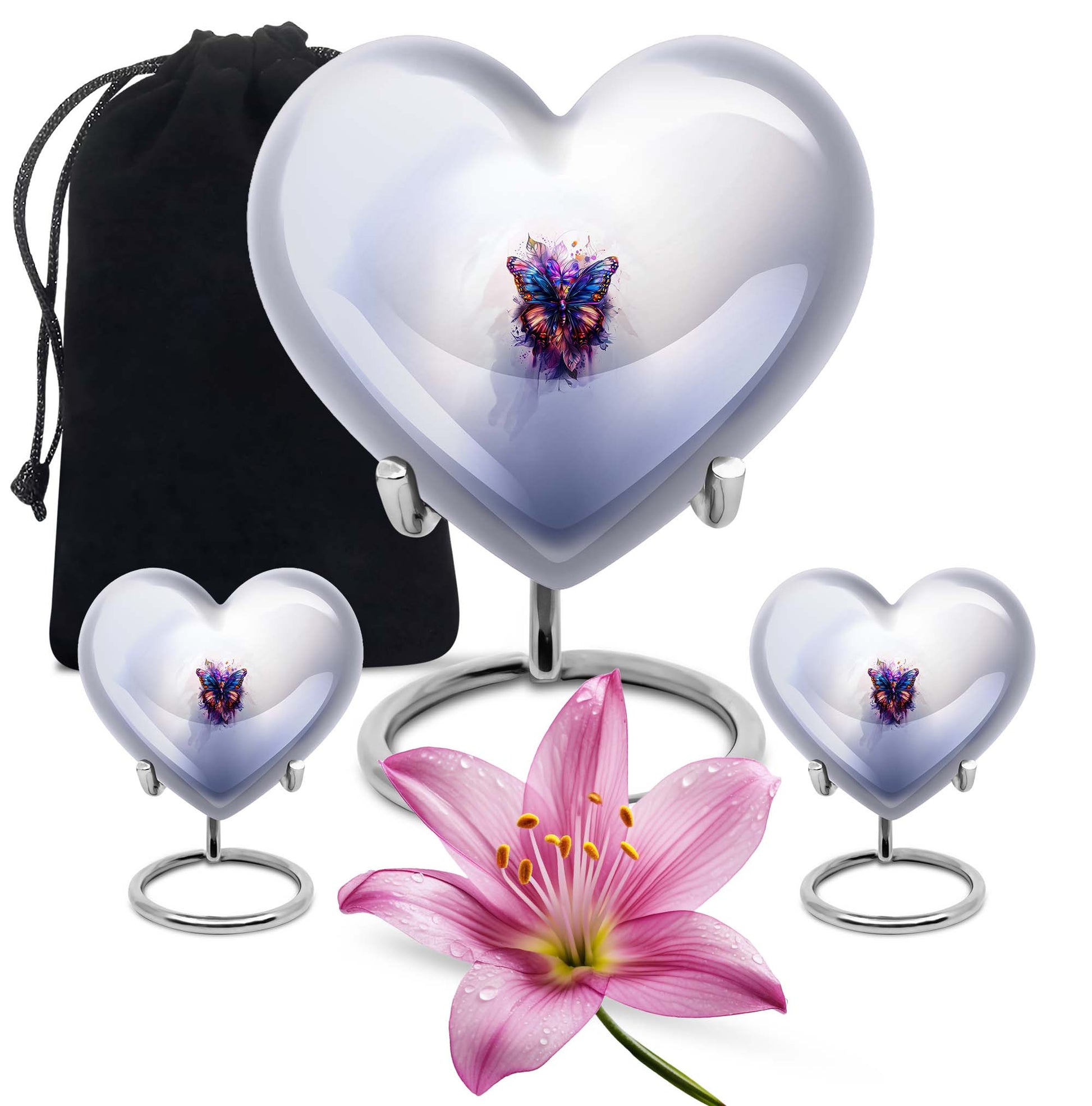 butterfly heart urn