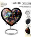 10-inch butterfly-themed heart urn for human ashes 