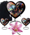10-inch butterfly-themed heart urn for human ashes 