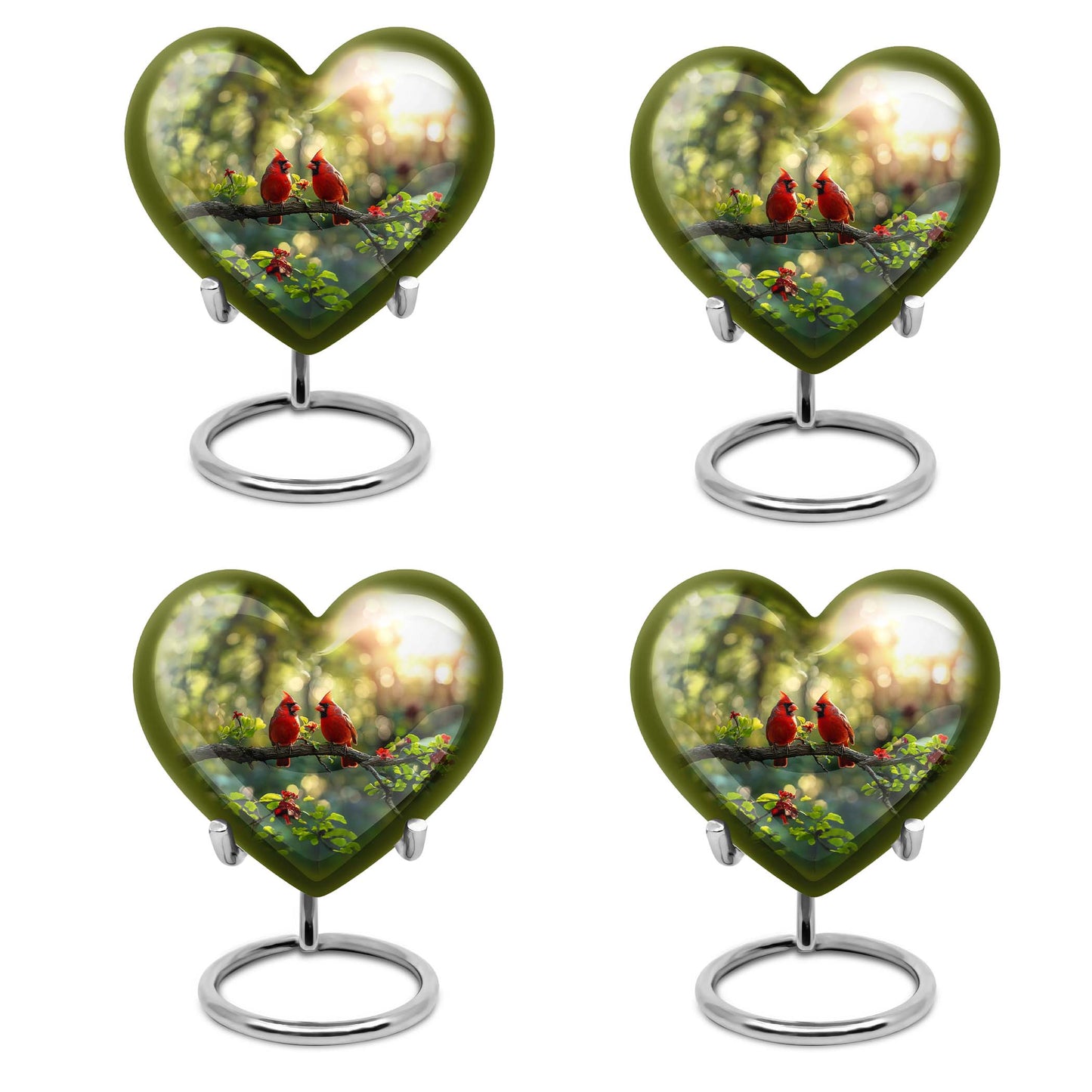 Cardinal Bird Theme 3 Inch Keepsake Pack of 4