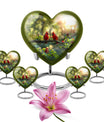 Cardinal Bird Theme Large Urn With 4 Keepsake Urn